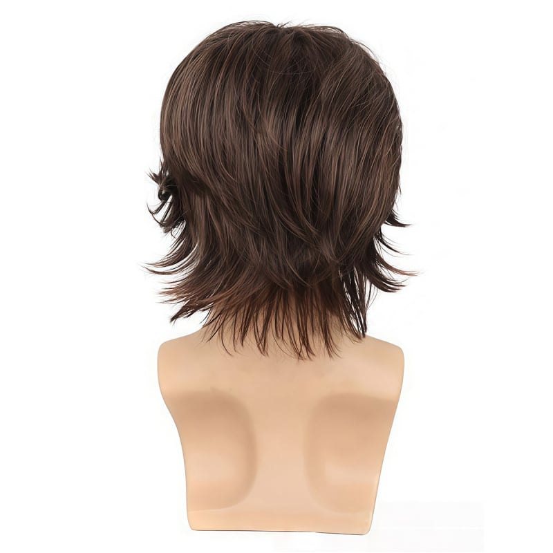 Perucă pentru bărbați, aspect natural, fibre sintetice rezistente la temperatură, mecanism de fabricație