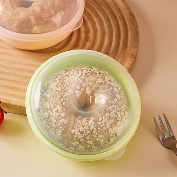 Vant cutie rotundă din plastic pentru fructe și pâine, compatibilă cu microunde, 301–500 ml