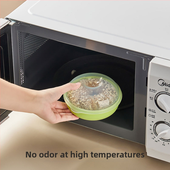 Vant cutie rotundă din plastic pentru fructe și pâine, compatibilă cu microunde, 301–500 ml