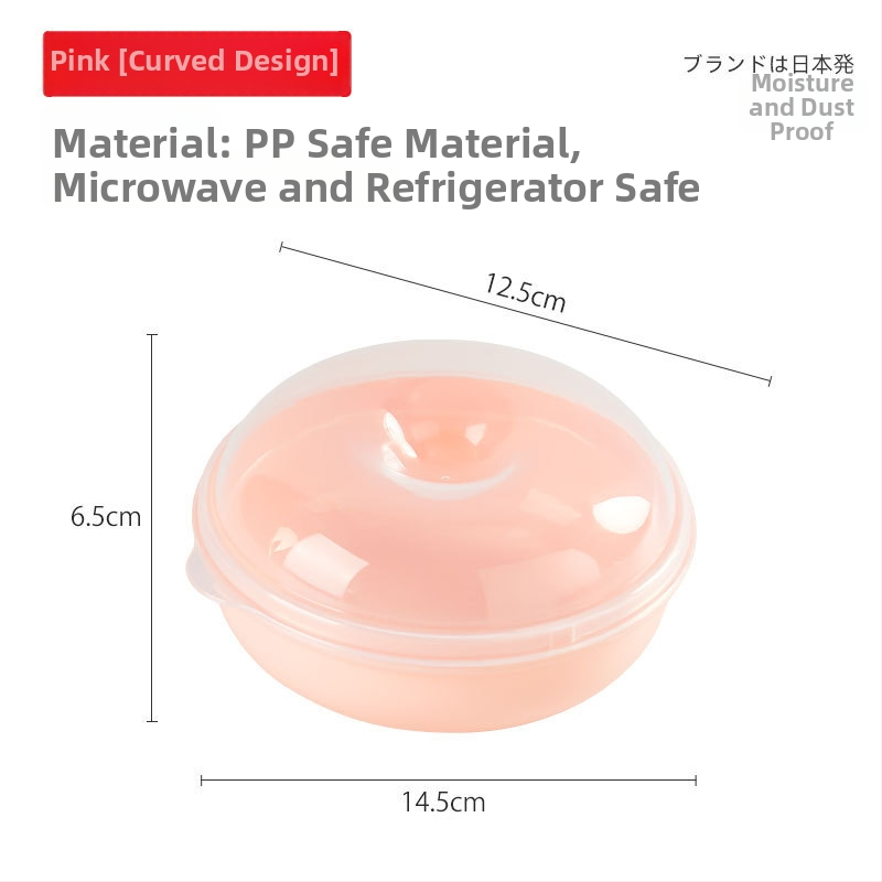 Vant cutie rotundă din plastic pentru fructe și pâine, compatibilă cu microunde, 301–500 ml