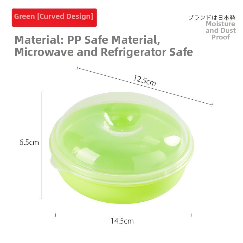 Vant cutie rotundă din plastic pentru fructe și pâine, compatibilă cu microunde, 301–500 ml