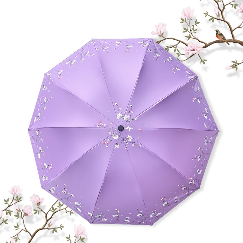 Ομπρέλα εξωτερικού χώρου για ήλιο και βροχή, αυτόματη έναρξη ανοίγματος, σκελετός από σίδηρο με πλαστική λαβή, σχέδιο με πάπια, UPF >30, εκτύπωση λογότυπου