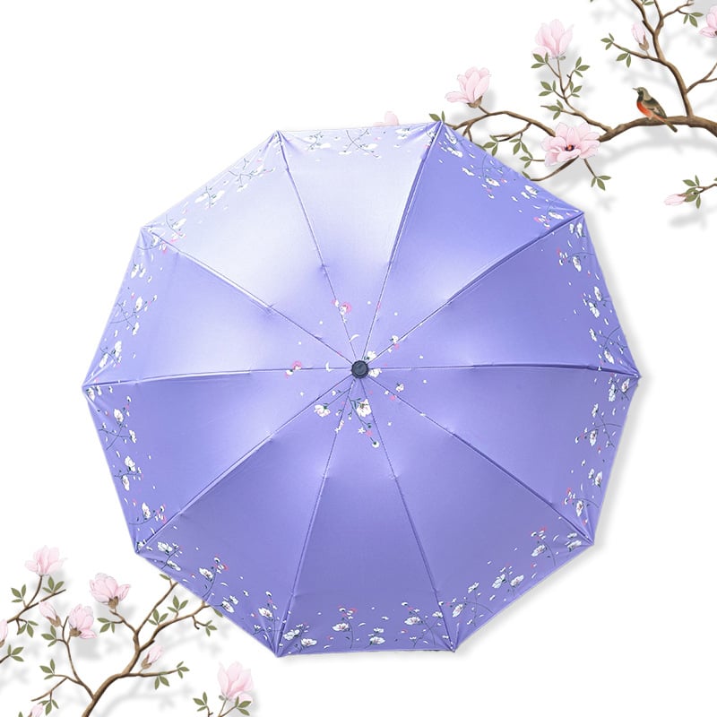 Ομπρέλα εξωτερικού χώρου για ήλιο και βροχή, αυτόματη έναρξη ανοίγματος, σκελετός από σίδηρο με πλαστική λαβή, σχέδιο με πάπια, UPF >30, εκτύπωση λογότυπου