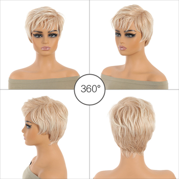 Perucă sintetică scurtă, păr drept, stil voluminos, fibre rezistente la căldură, model DM247-22H60