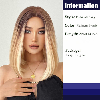 Perucă cu parte mijlocie, complet împletită manual, mătase rezistentă la temperatură, nu se poate vopsi