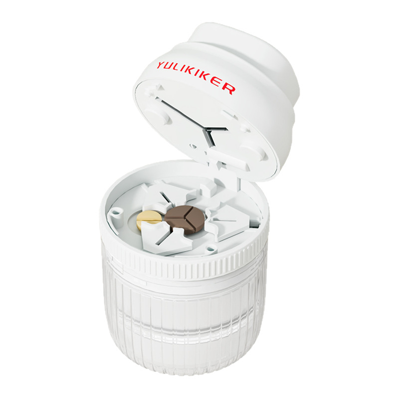 Cutie pentru pastile YULIKIKER M5675 cu divizoare, 1 compartiment, materiale ABS+PS+420 oțel inoxidabil, capac rabatabil