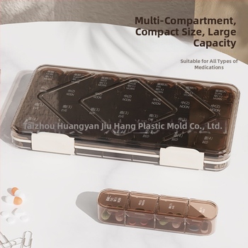 Cutie pentru pastile, dreptunghiulară, 21 compartimente, capacitate 1 L, plastic PP