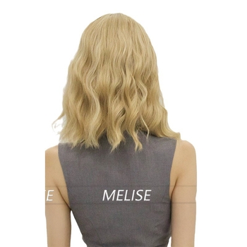 Perucă cu păr scurt buclat, aspect natural și realist, breton Qi, fire de înaltă temperatură, model MG-DJ001-JS