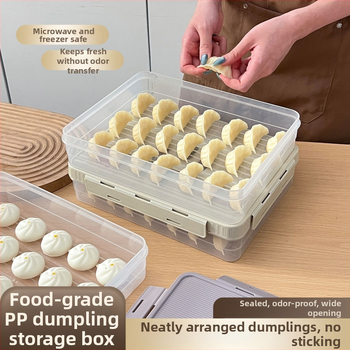 Višeslojna kutija za dumplings, materijal: PP + silikon gel, Marka: Worthbuy, Prilagodba dostupna, Stil: jednostavan