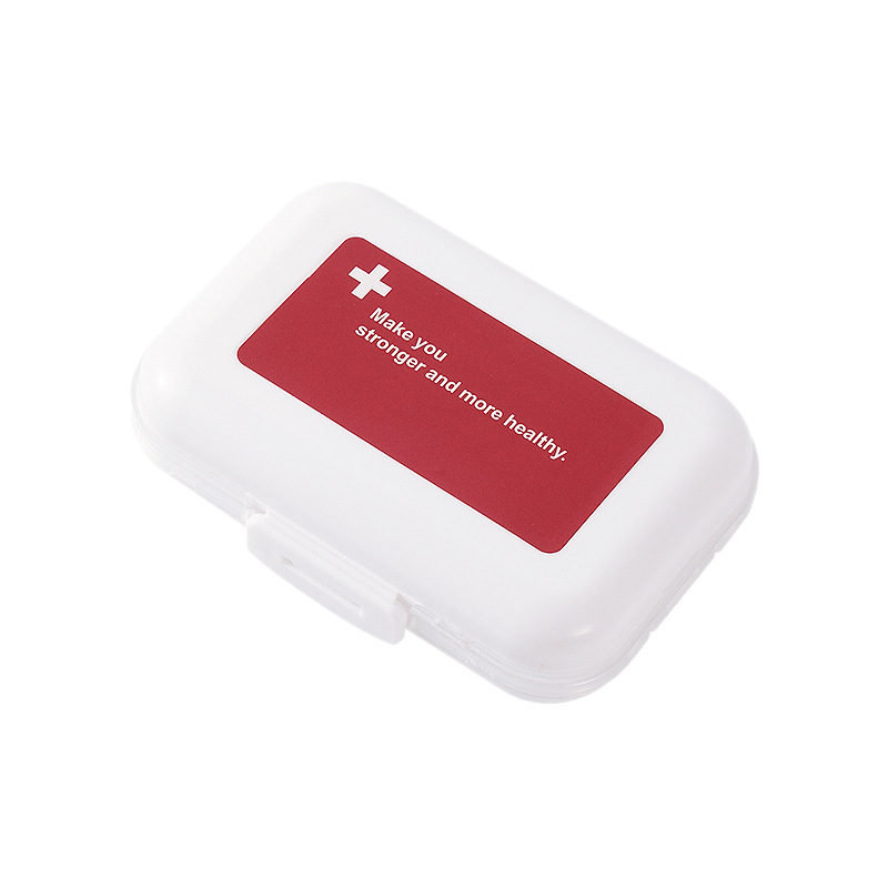 Kutija za tablete s 8 pretinaca, PP plastika, s poklopcem, prijenosna