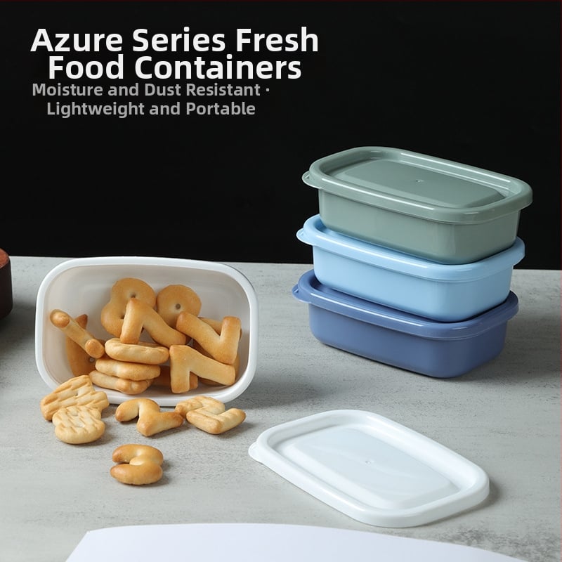 Set de patru recipiente pătrate din plastic pentru păstrarea alimentelor, compatibile cu microundele, capacitate 301-500 ml