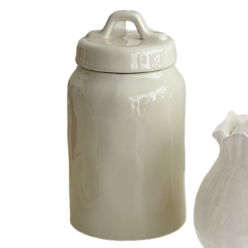Borcan ceramic de depozitare în stil franțuzesc, compatibil cu microunde, formă neregulată