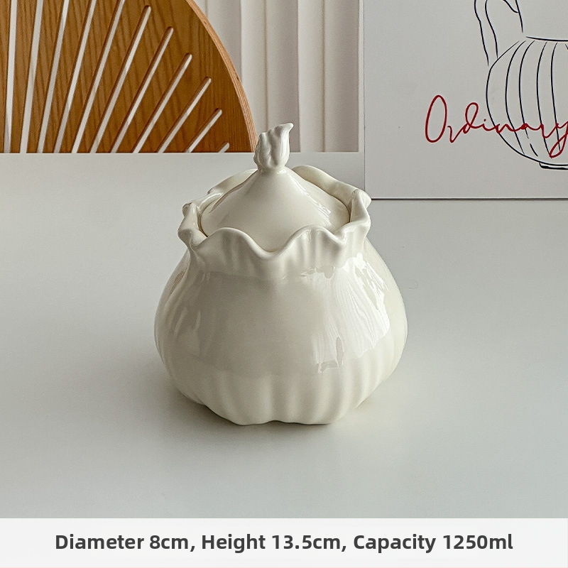 Borcan ceramic de depozitare în stil franțuzesc, compatibil cu microunde, formă neregulată