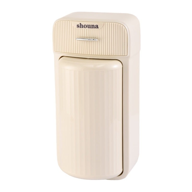 Cilindru de depozitare pentru pensule de machiaj, montat pe perete, rotativ, cu capac și compartimente, din plastic PP (80–99% material nou), capacitate 2L