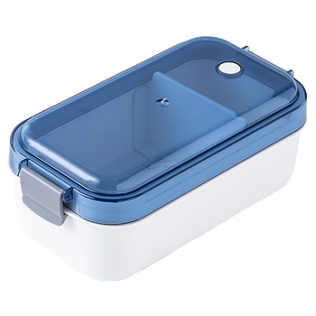 Cutie de prânz cu compartimente, calitate alimentară, compatibilă cu microunde, dreptunghiulară, strat unic, material PP+PS+gel de silice