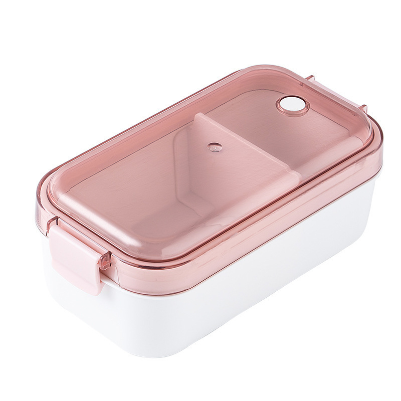 Cutie de prânz cu compartimente, calitate alimentară, compatibilă cu microunde, dreptunghiulară, strat unic, material PP+PS+gel de silice