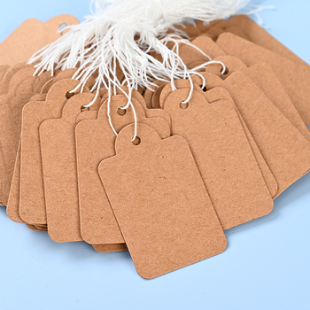 Etikete za poklone od kartona, s koncem, prazne za ručne poruke