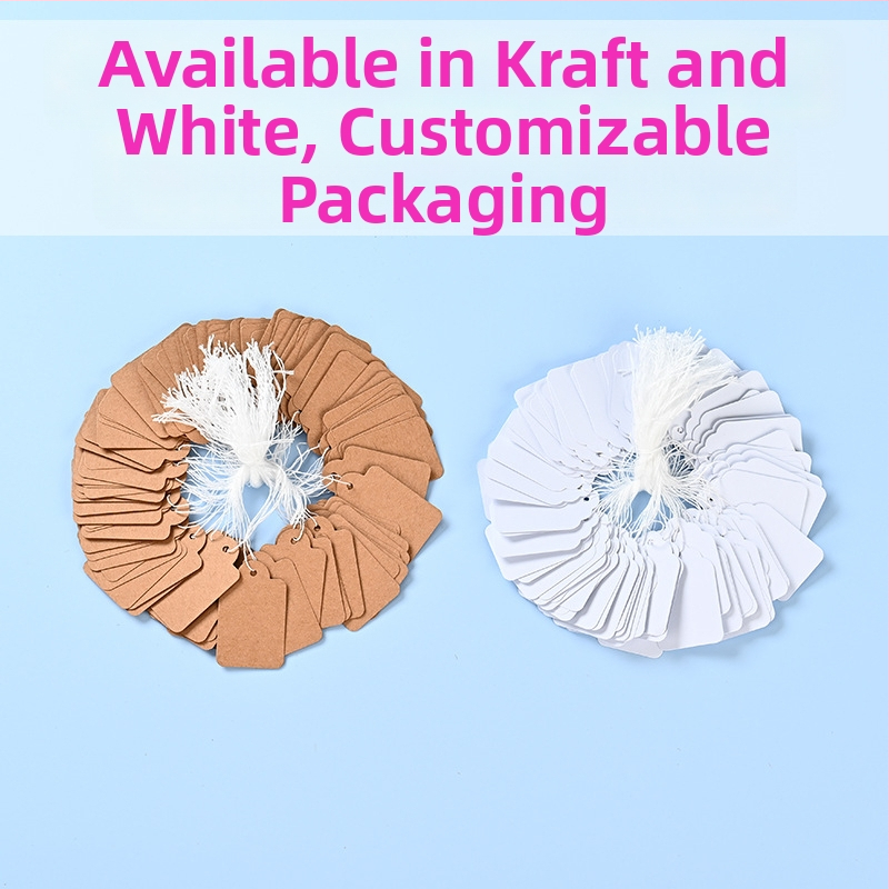 Etikete za poklone od kartona, s koncem, prazne za ručne poruke