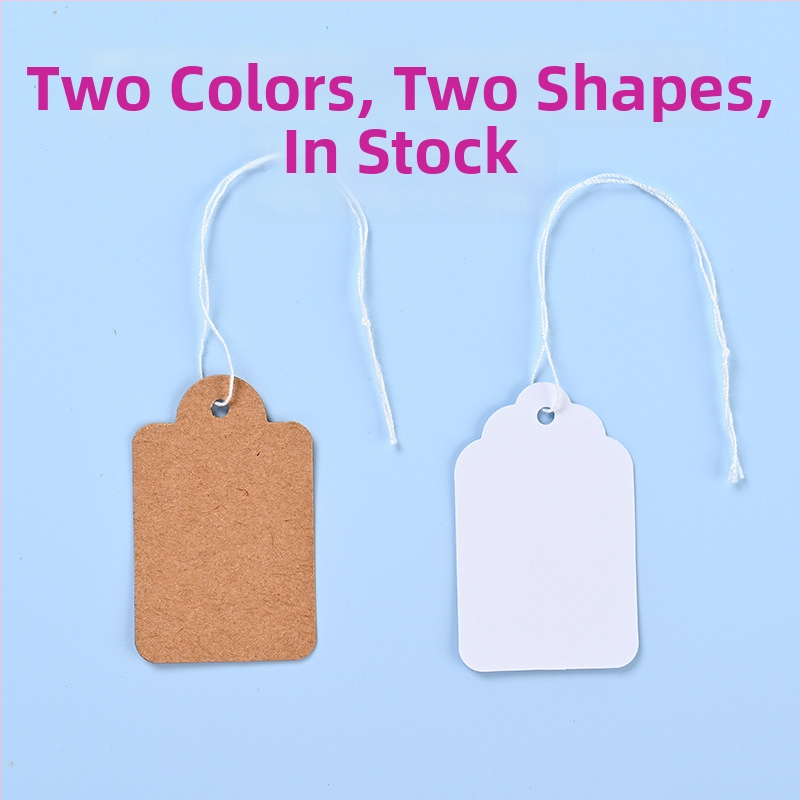 Etikete za poklone od kartona, s koncem, prazne za ručne poruke