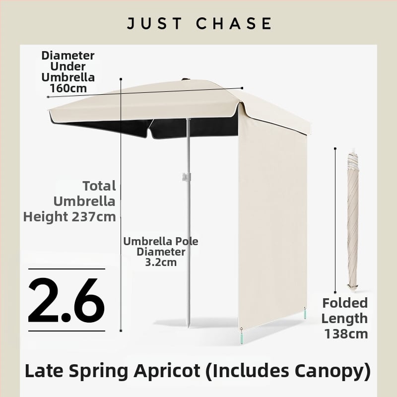 Щандов чадър за пазари – 4 фибърни ребра, стоманена мачта, полиестер 210T платно, UPF50+, ръчно разтваряне и прибиране, персонализиране на лого