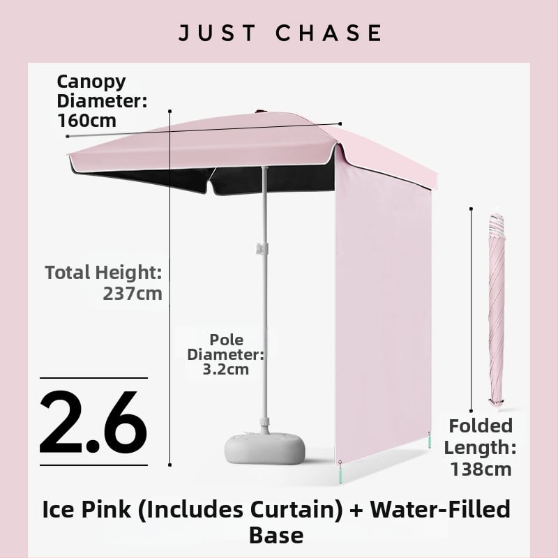 Щандов чадър за пазари – 4 фибърни ребра, стоманена мачта, полиестер 210T платно, UPF50+, ръчно разтваряне и прибиране, персонализиране на лого