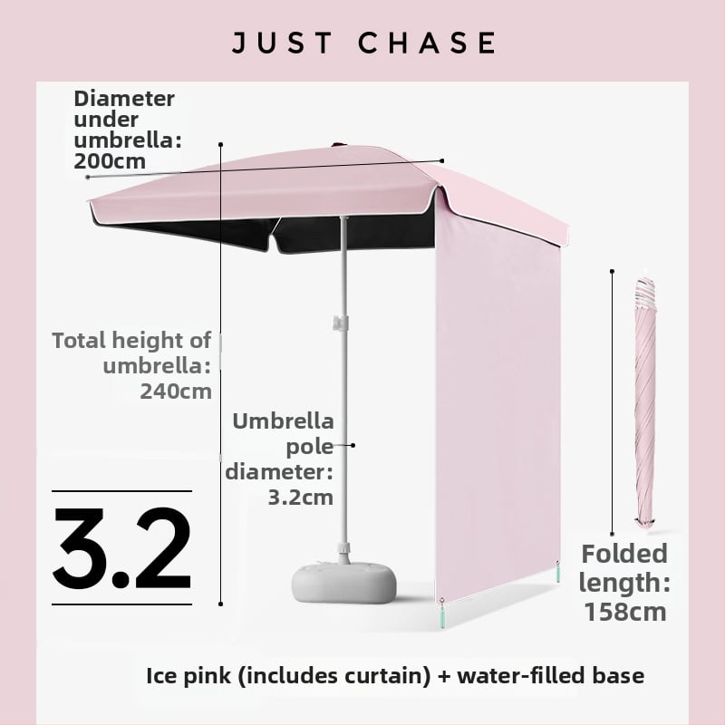 Щандов чадър за пазари – 4 фибърни ребра, стоманена мачта, полиестер 210T платно, UPF50+, ръчно разтваряне и прибиране, персонализиране на лого