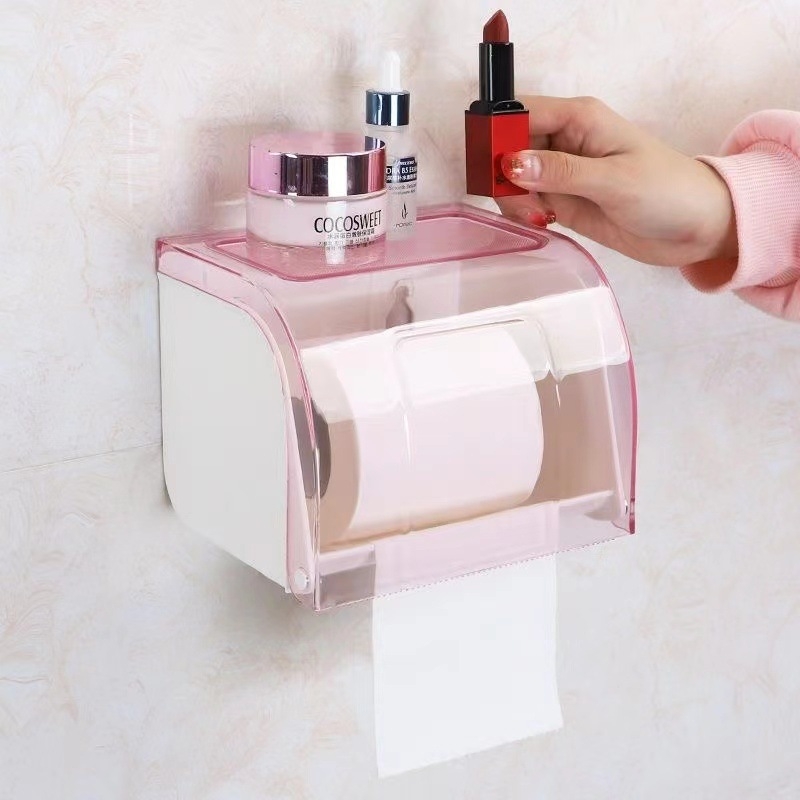 Cutie de hârtie igienică montată pe perete din plastic, model 0572, Zhengbao — rezistentă la apă și multifuncțională
