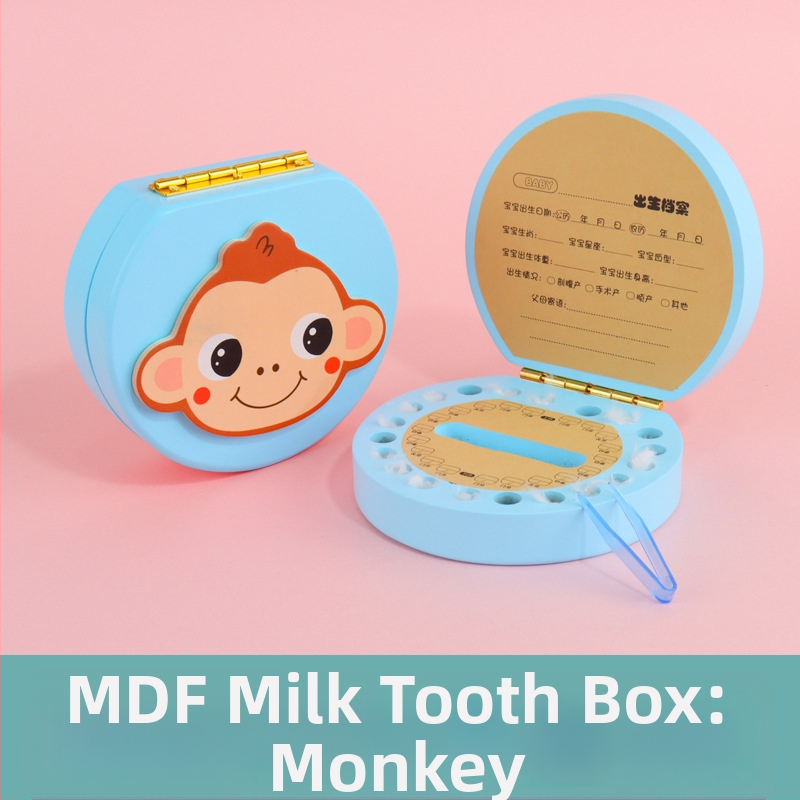 Kutija za mliječne zube za djecu — drvena kutija za pohranu zuba, uspomena na prve zube