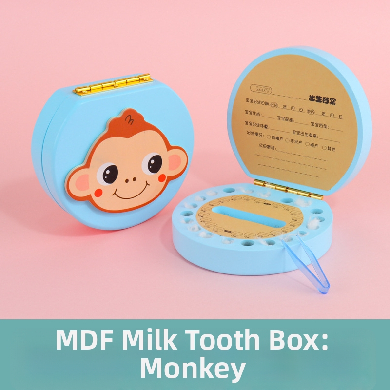 Kutija za mliječne zube za djecu — drvena kutija za pohranu zuba, uspomena na prve zube
