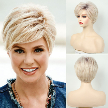 Perucă păr drept scurt, model 22593, fibră rezistentă la temperaturi înalte, breton oblic, proces mecanic