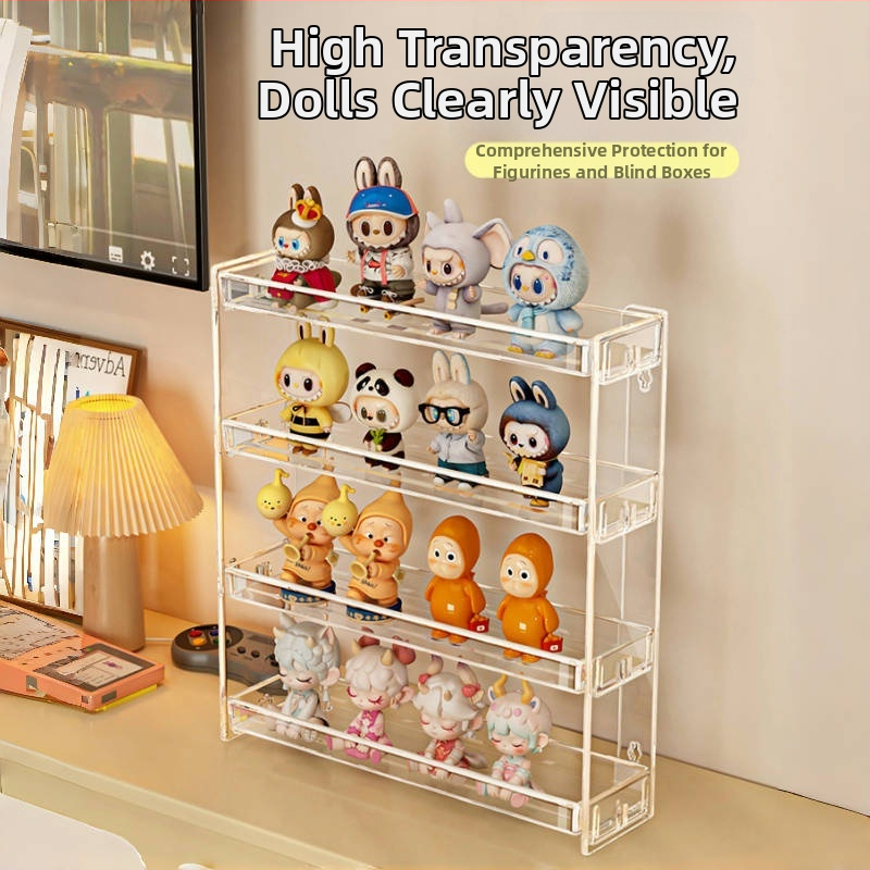 Zidni stalak za blind box lutke, model 888-3, plastika, sklopivi, mogućnost prilagodbe i tiskanje logotipa