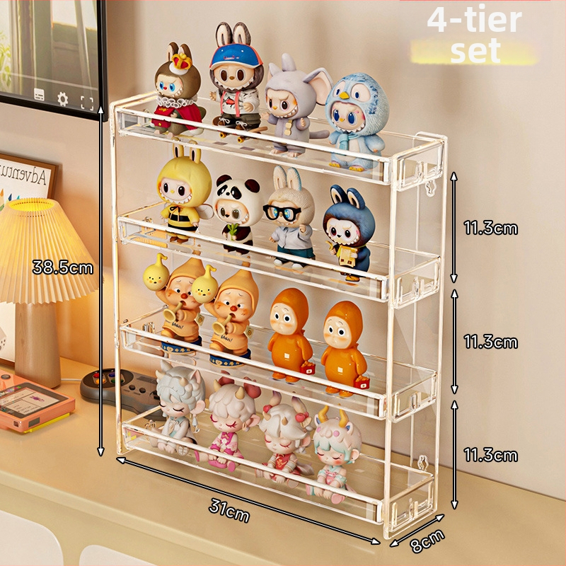 Zidni stalak za blind box lutke, model 888-3, plastika, sklopivi, mogućnost prilagodbe i tiskanje logotipa