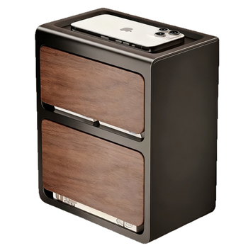 Zidna dvostruka kutija za toaletni papir s drvenim uzorkom, konstrukcija od ugljične čelika + ABS, montaža bez bušenja, vodootporna i višefunkcionalna.