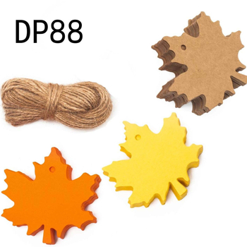 Etichete de cadou din Kraft cu frunză de arțar de Ziua Recunoștinței – DIY scrise de mână, goale, 150 buc./pachet