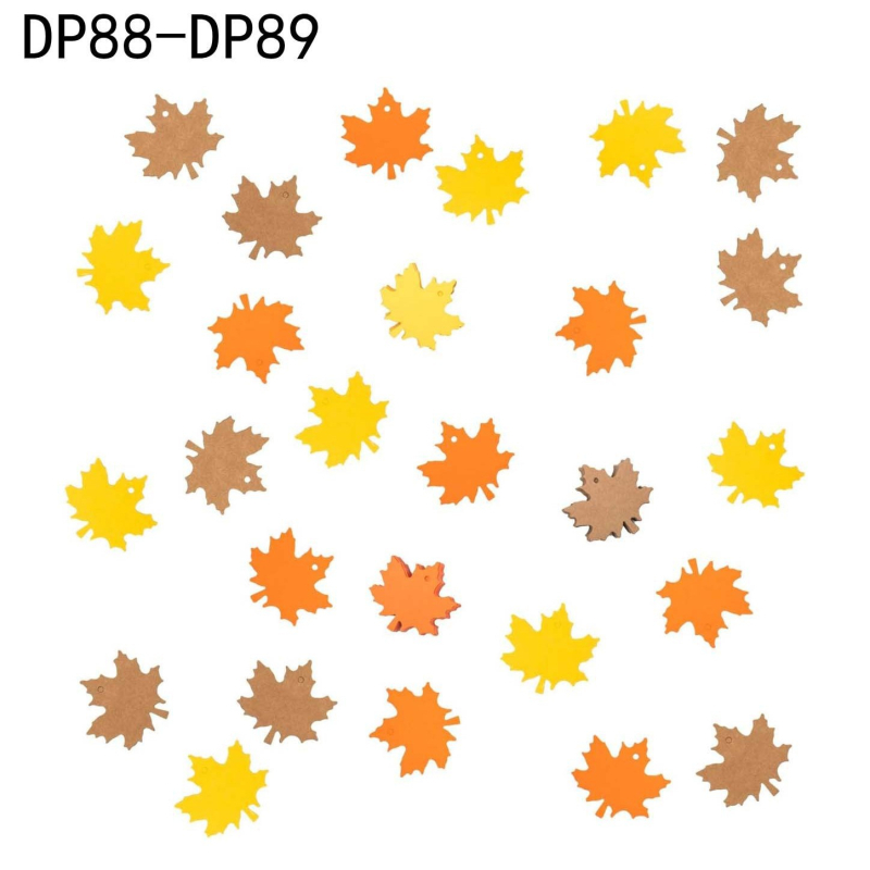 Etichete de cadou din Kraft cu frunză de arțar de Ziua Recunoștinței – DIY scrise de mână, goale, 150 buc./pachet