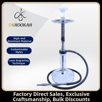 Hliníková vodná fajka sada, moderný minimalistický štýl, možnosť tlače loga, prispôsobiteľné, 4-balenie