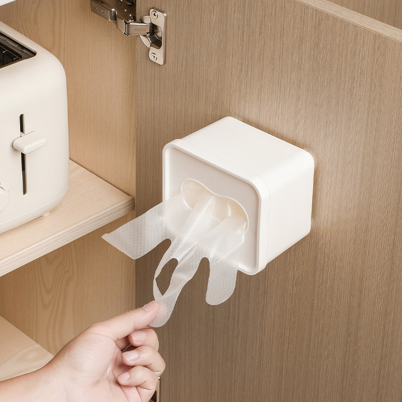 Falra szerelhető maszk tároló doboz, PP műanyag, porvédett, 1 L kapacitás