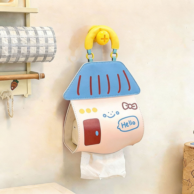 Cutie montată pe perete pentru șervețele de hârtie — piele, impermeabilă, multifuncțională, instalare încastrată; potrivită pentru mașină, cameră de zi și baie.