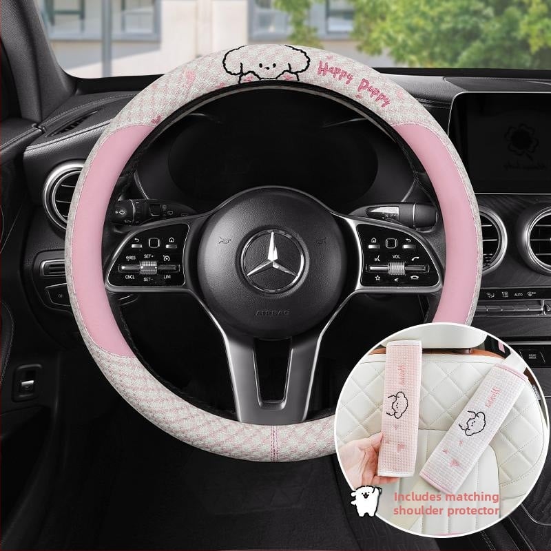 Kaiade Jastučići za sigurnosni pojas od pamuka i lana, s motivom crtani štene, udobnost u svim sezonama