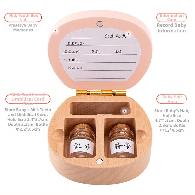 Drvena kutija uspomena za mliječne zube i djetetovu kosu
