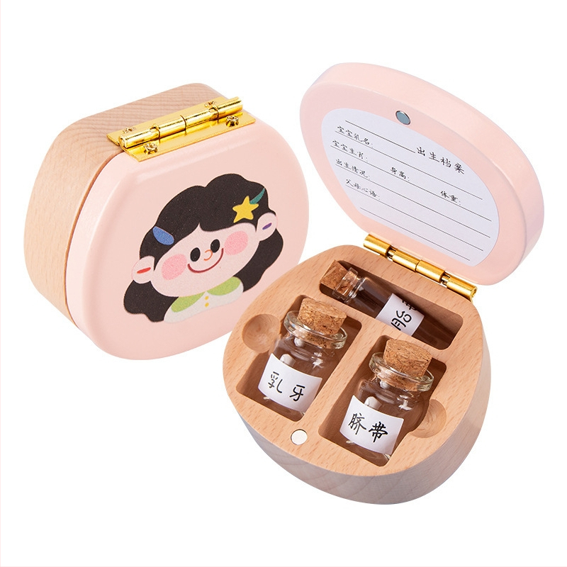 Drvena kutija uspomena za mliječne zube i djetetovu kosu