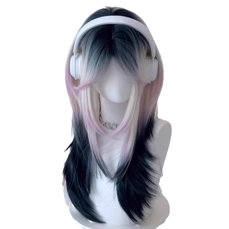 Perucă (Stil coreean, bretonă în diagonală, Model YJ230, fibre rezistente la temperatură)