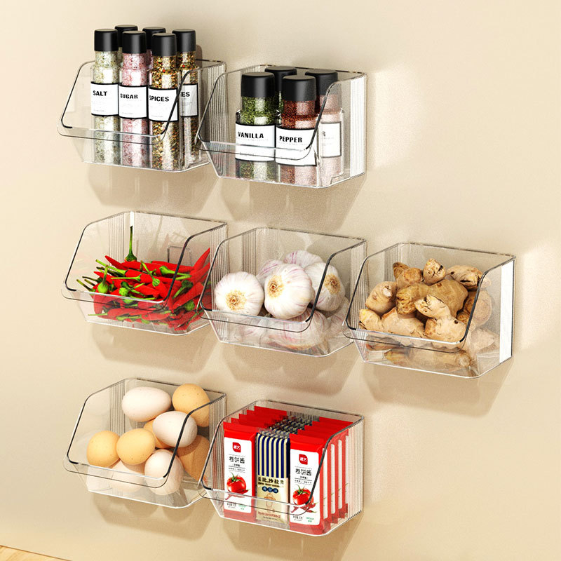 Cutie de depozitare montată pe perete, din plastic PP+PET, 5L, fără găuri, pentru ceapă verde, ghimbir și usturoi în bucătărie