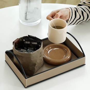 Cutie de depozitare pentru birou, construcție din fier, HM2107, capacitate 1 L, Rear Wood