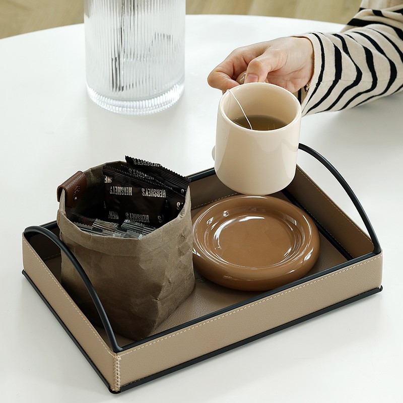 Cutie de depozitare pentru birou, construcție din fier, HM2107, capacitate 1 L, Rear Wood