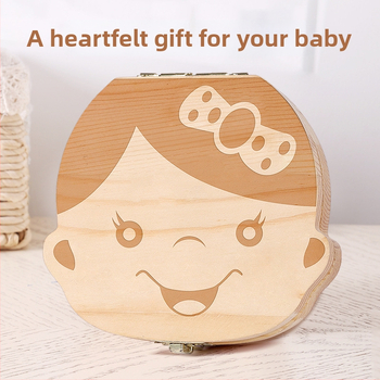 Dječja drvena kutija za pohranu zuba – kutija za mliječne zube, memorijska kutija za uzrast 4–6 godina, drvena igračka do 14 godina