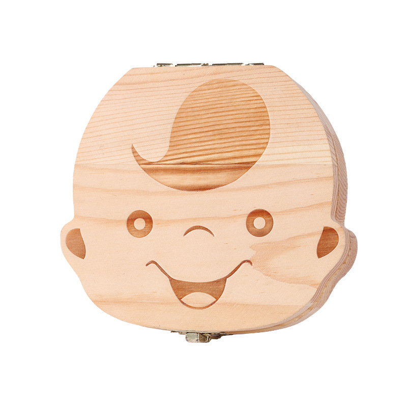 Dječja drvena kutija za pohranu zuba – kutija za mliječne zube, memorijska kutija za uzrast 4–6 godina, drvena igračka do 14 godina