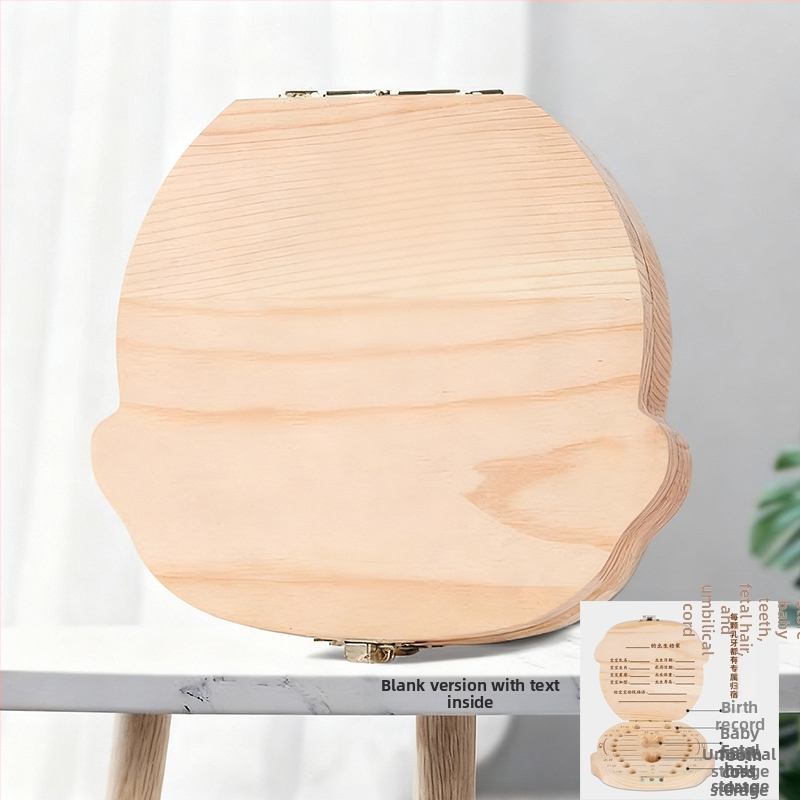 Dječja drvena kutija za pohranu zuba – kutija za mliječne zube, memorijska kutija za uzrast 4–6 godina, drvena igračka do 14 godina