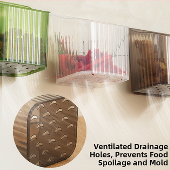 Zidni kuhinjski organizator za pohranu luka, đumbira i češnjaka – plastična kutija za pohranu, montaža bez bušenja, moderni jednostavni dizajn, težina 50 g