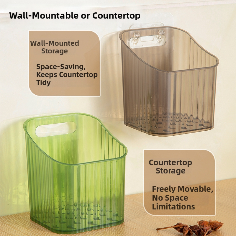 Zidni kuhinjski organizator za pohranu luka, đumbira i češnjaka – plastična kutija za pohranu, montaža bez bušenja, moderni jednostavni dizajn, težina 50 g